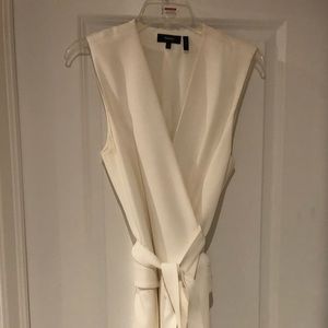 Theory white wrap dress